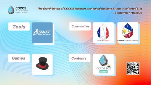COCOS Mainnet Dördüncü Grup Ekolojik Builders&Angels Listesi Seçildi…