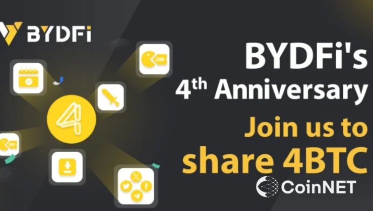 BYDFİ, 4. Yıldönümüne Özel Kullanıcılara 4 BTC Dağıtıyor!